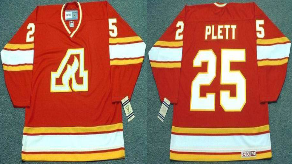 2019 Men Calgary Flames 25 Plett red CCM NHL jerseys